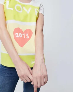 John Galliano T-Shirts|T-Shirt imprimé blanc/jaune