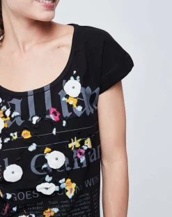 John Galliano T-Shirts|T-Shirt imprimé Gazette noir