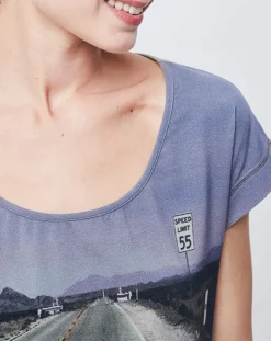 John Galliano T-Shirts|T-Shirt imprimé gris/bleu