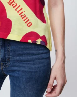 John Galliano T-Shirts|T-Shirt imprimé jaune/multicolore