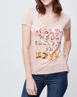 John Galliano T-Shirts|T-Shirt imprimé rose saumon