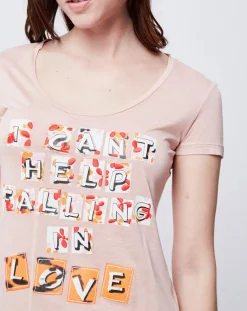 John Galliano T-Shirts|T-Shirt imprimé rose saumon