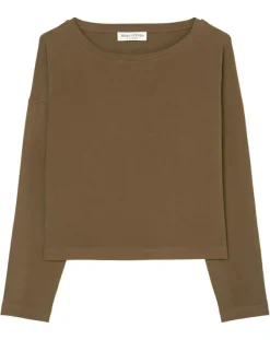 Marc O'Polo T-Shirts|T-Shirt jersey stretch marron