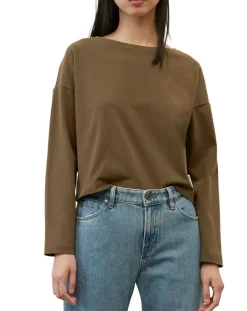 Marc O'Polo T-Shirts|T-Shirt jersey stretch marron