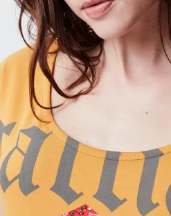 John Galliano T-Shirts|T-Shirt long Gazette orange/rouge/gris