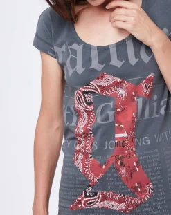 John Galliano T-Shirts|T-Shirt Long gris ardoise