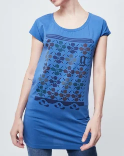 John Galliano T-Shirts|T-Shirt Long imprimé bleu