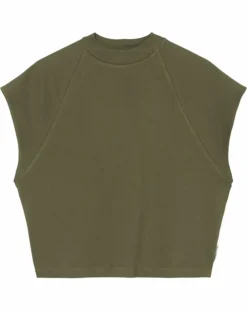 Marc O'Polo T-Shirts|T-Shirt loose Crop kaki
