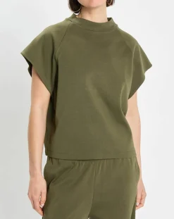 Marc O'Polo T-Shirts|T-Shirt loose Crop kaki