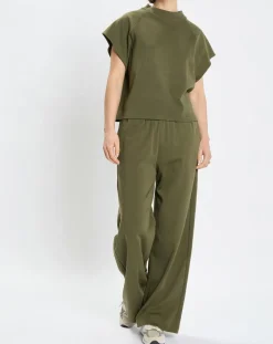 Marc O'Polo T-Shirts|T-Shirt loose Crop kaki