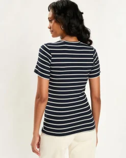 Esprit T-Shirts|T-Shirt Rib bleu marine