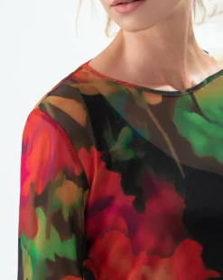 Indies T-Shirts|T-Shirt Sandra black flowers