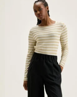 Bellerose T-Shirts|T-Shirt Veras rayé blanc/beige