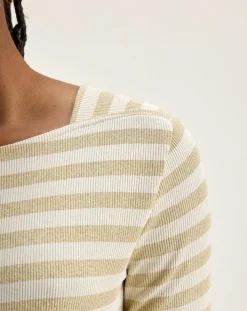 Bellerose T-Shirts|T-Shirt Veras rayé blanc/beige