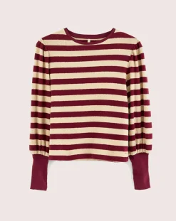 Bellerose T-Shirts|T-Shirt Vidoum rayé blanc/rouge