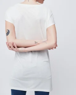 John Galliano T-Shirts|T-Shirt/Tunique à motifs blanc cassé