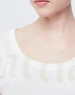 John Galliano T-Shirts|T-Shirt/Tunique à motifs blanc cassé