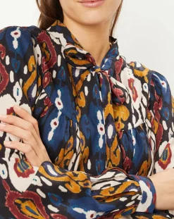 Stella Forest Tops Et Blouses|Tunique à col lavallière Héloïse à motifs carbone