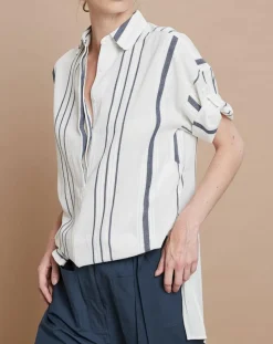 Mare di Latte Tops Et Blouses|Tunique Aurélia à rayures blanc/noir