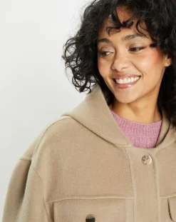 Lou Andrea Vestes, Blousons|Veste 100% Laine Carla taupe