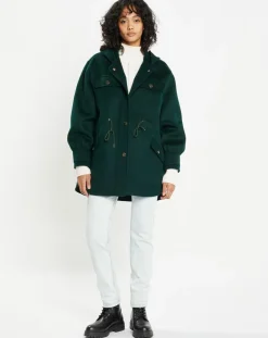 Lou Andrea Vestes, Blousons|Veste 100% Laine Carla vert sapin