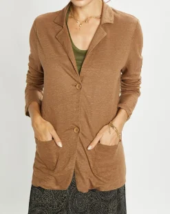 Lauren Vidal Vestes, Blousons|Veste 100% Lin Essential écorce