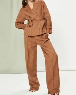 MaxMara Vestes, Blousons|Veste 100% Lin Rodi marron