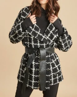 Lauren Vidal Vestes, Blousons|Veste Amy à carreaux noir/écru