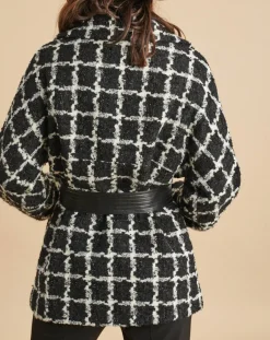 Lauren Vidal Vestes, Blousons|Veste Amy à carreaux noir/écru