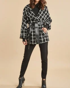 Lauren Vidal Vestes, Blousons|Veste Amy à carreaux noir/écru