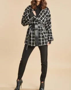 Lauren Vidal Vestes, Blousons|Veste Amy à carreaux noir/écru