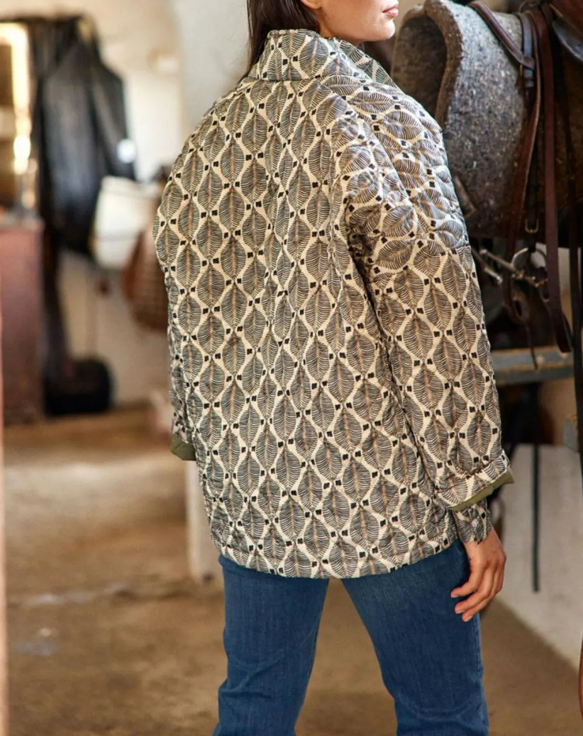 Lauren Vidal Vestes, Blousons|Veste Bic imprimée palme