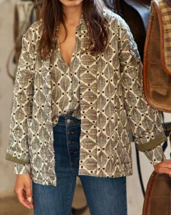 Lauren Vidal Vestes, Blousons|Veste Bic imprimée palme