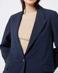Esprit Vestes, Blousons|Veste blazer classique 1 bouton bleu marine