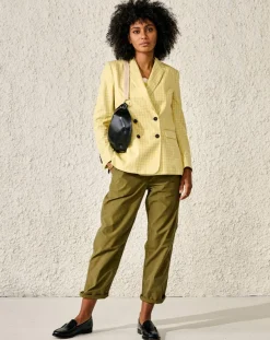 Bellerose Vestes, Blousons|Veste Blazer en Coton Vivien motif vichy jaune
