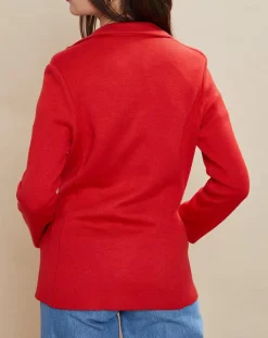Devernois Vestes, Blousons|Veste blazer en Laine mélangée Voilier rouge