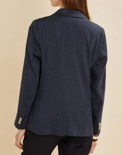 Chloé Stora Vestes, Blousons|Veste blazer en Lin mélangé Virgile bleue