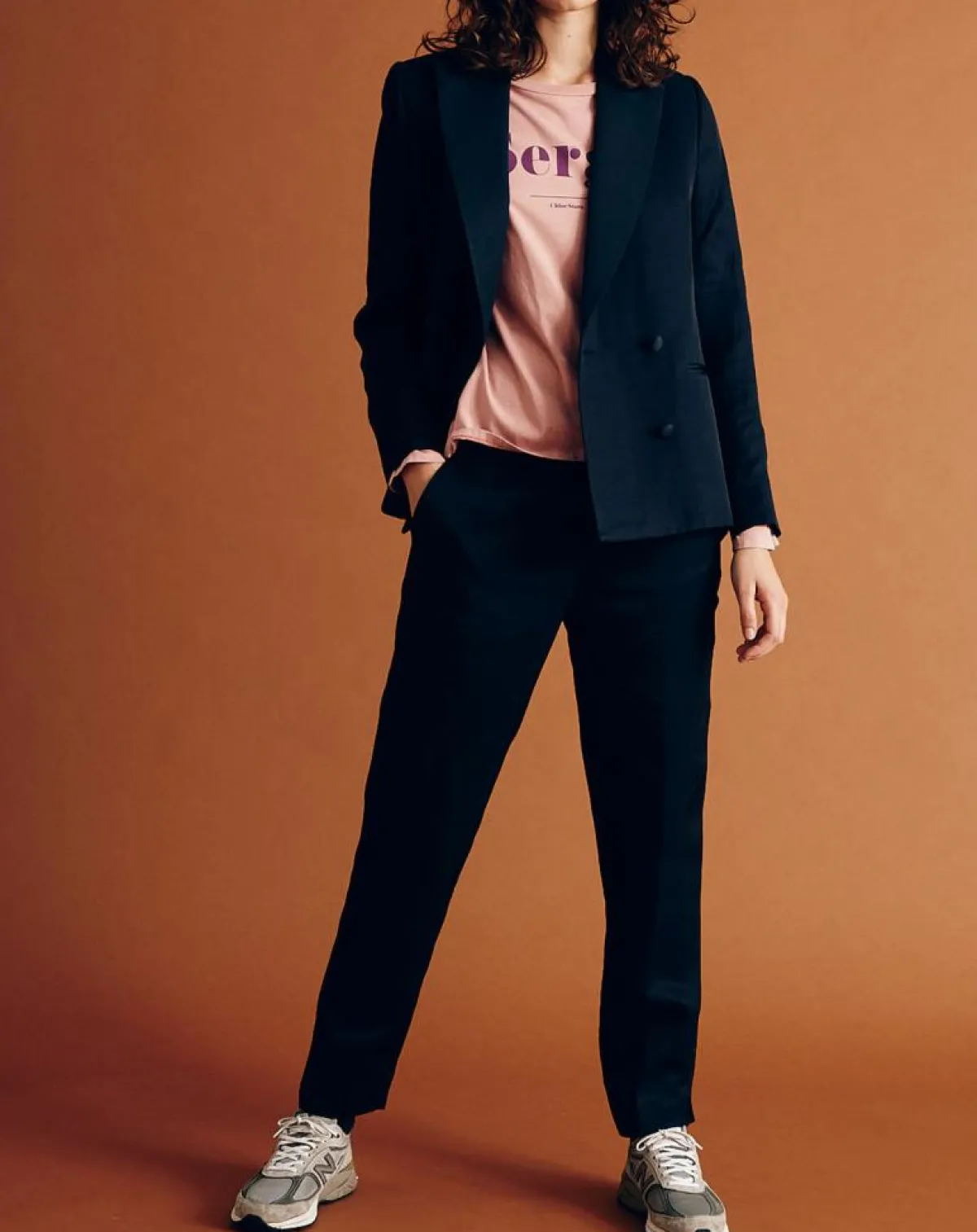 Chloé Stora Vestes, Blousons|Veste blazer en Lin mélangé Vanille bleu marine