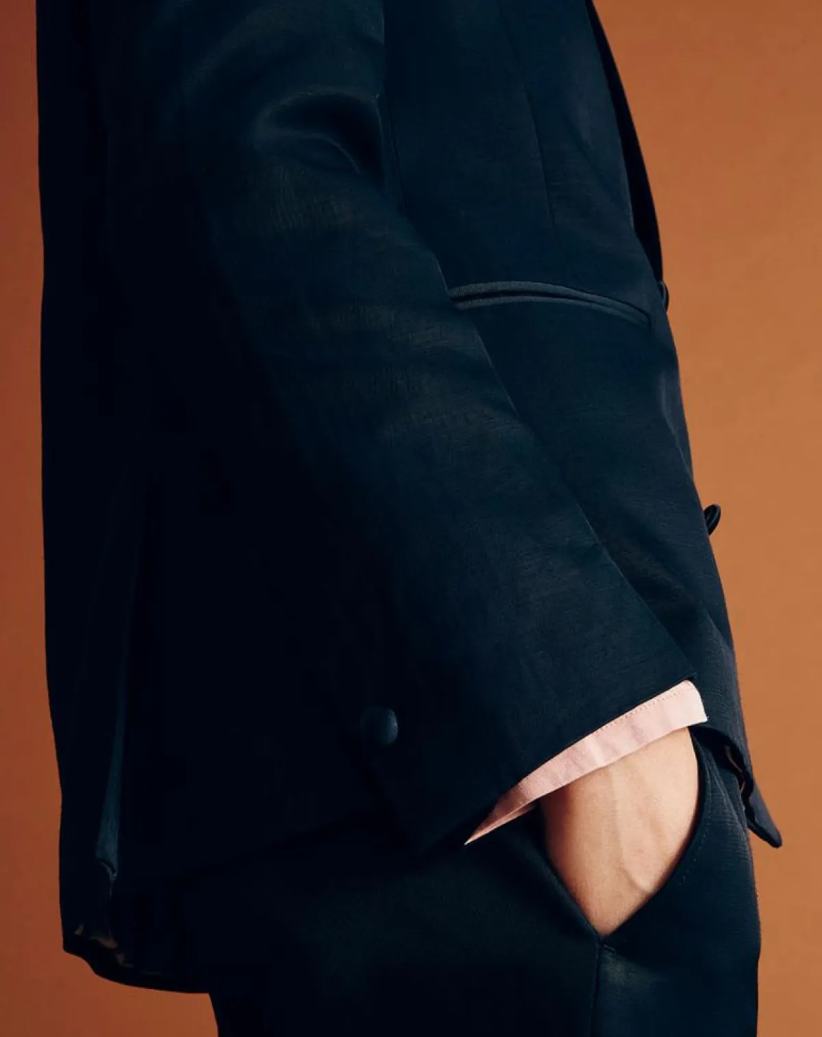 Chloé Stora Vestes, Blousons|Veste blazer en Lin mélangé Vanille bleu marine