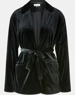 Galeries Lafayette Vestes, Blousons|Veste blazer en Velours lisse noire