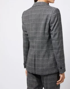 Esprit Vestes, Blousons|Veste blazer prince de galles lurex grise