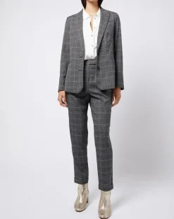 Esprit Vestes, Blousons|Veste blazer prince de galles lurex grise