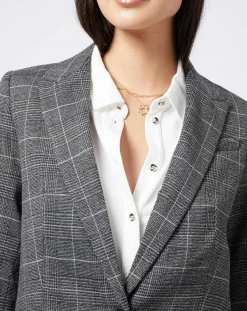 Esprit Vestes, Blousons|Veste blazer prince de galles lurex grise