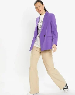 Galeries Lafayette Vestes, Blousons|Veste blazer Rune double boutonnage violette