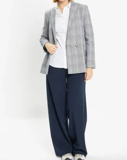 Galeries Lafayette Vestes, Blousons|Veste blazer Rune double boutonnage imprimé Pince de Galles gris/noir