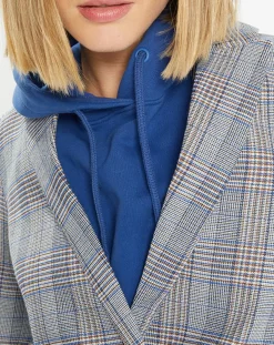 Galeries Lafayette Vestes, Blousons|Veste blazer Rune double boutonnage imprimé Pince de Galles gris/noir