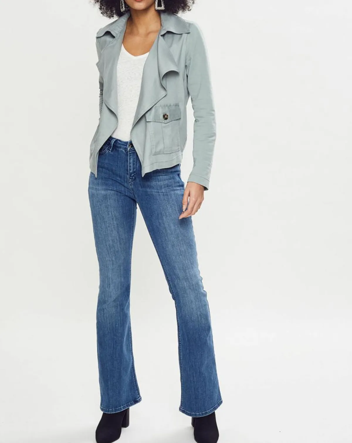 Esprit Vestes, Blousons|Veste courte à poche gris bleuté