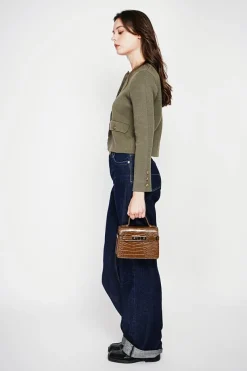 C&Jo Vestes, Blousons|Veste courte boutonnée kaki