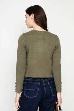 C&Jo Vestes, Blousons|Veste courte boutonnée kaki