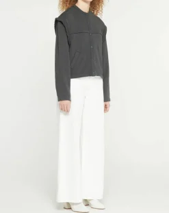 Galeries Lafayette Vestes, Blousons|Veste courte en Coton Léonor gris foncé